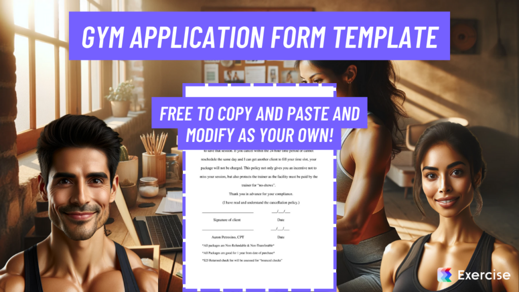 Gym Application Form Template