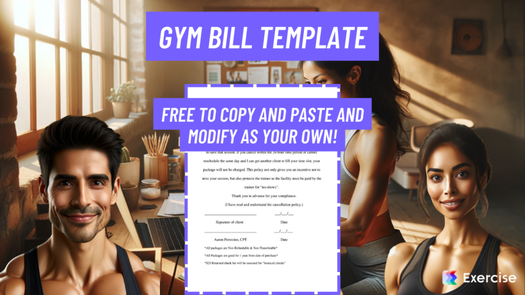 Gym Bill Template