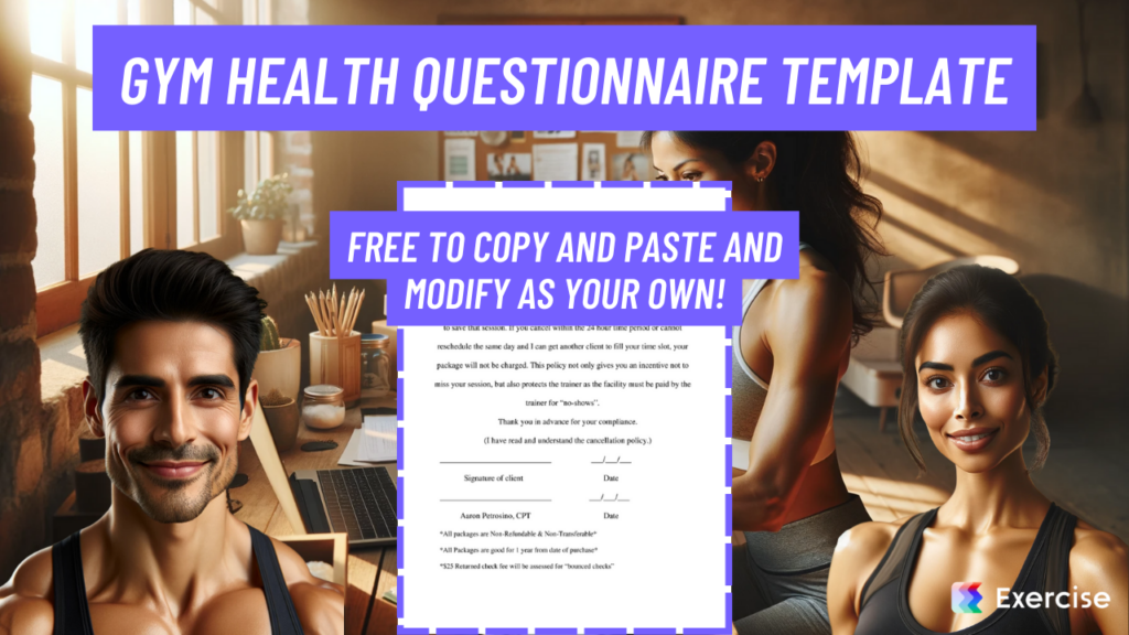 Gym Health Questionnaire Template