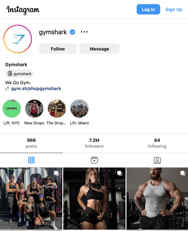 Gymshark Instagram
