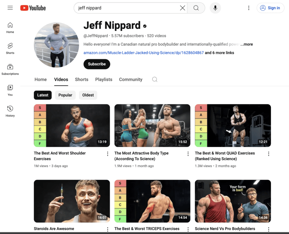 Jeff Nippard YouTube