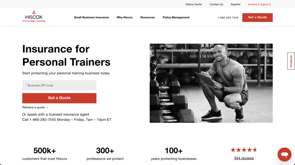 Hiscox Personal Trainer Insurance