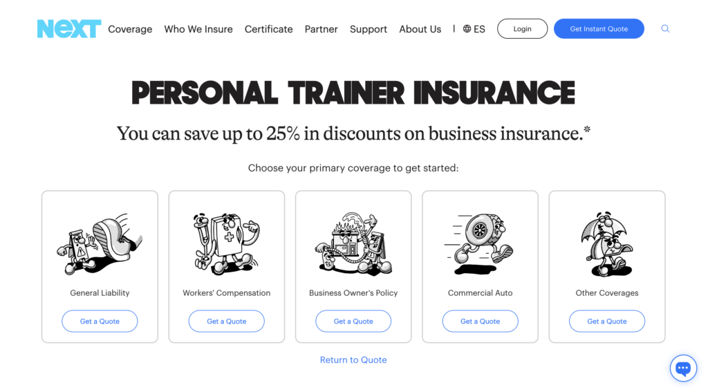 NEXT Personal Trainer Insurance