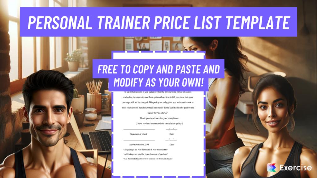 Personal Trainer Price List Template