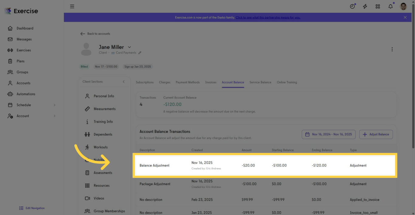 Review Account Balance Transactions