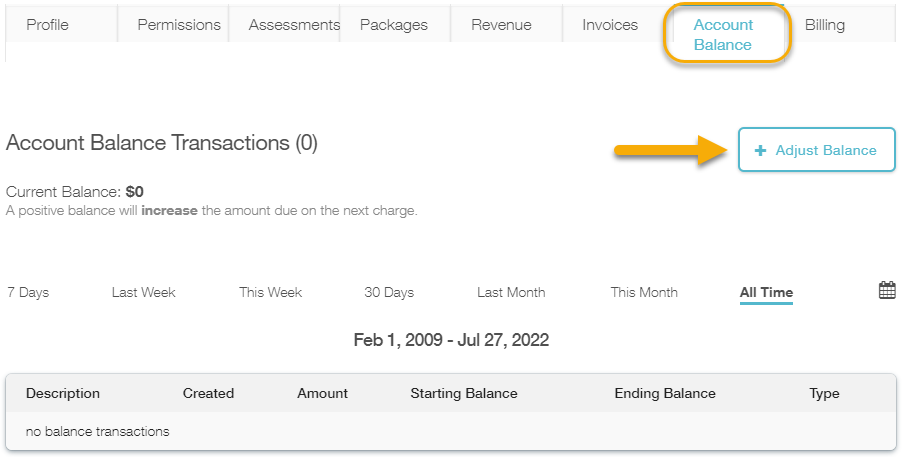 adjust staff balance