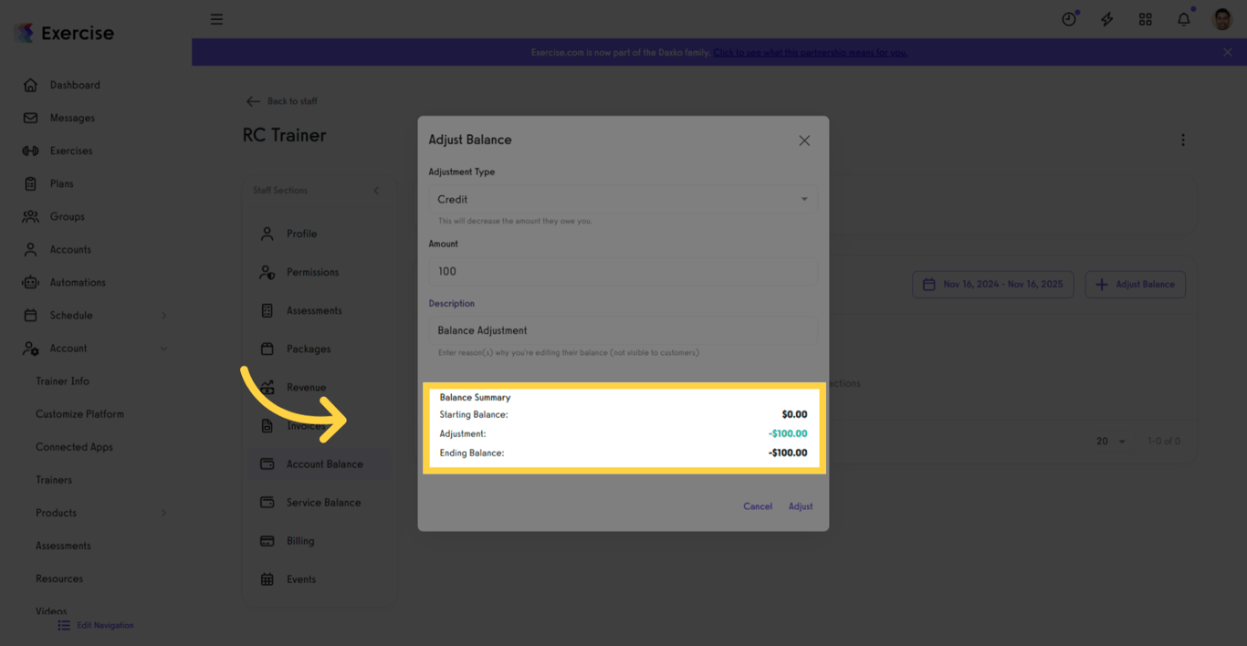 Review Balance Summary
