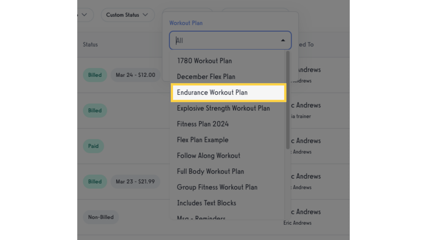 Select the plan name.