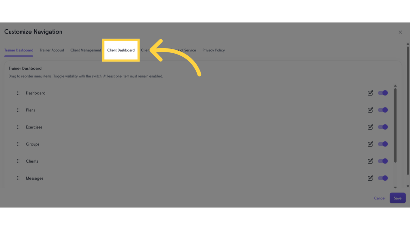 Click 'Client Dashboard'