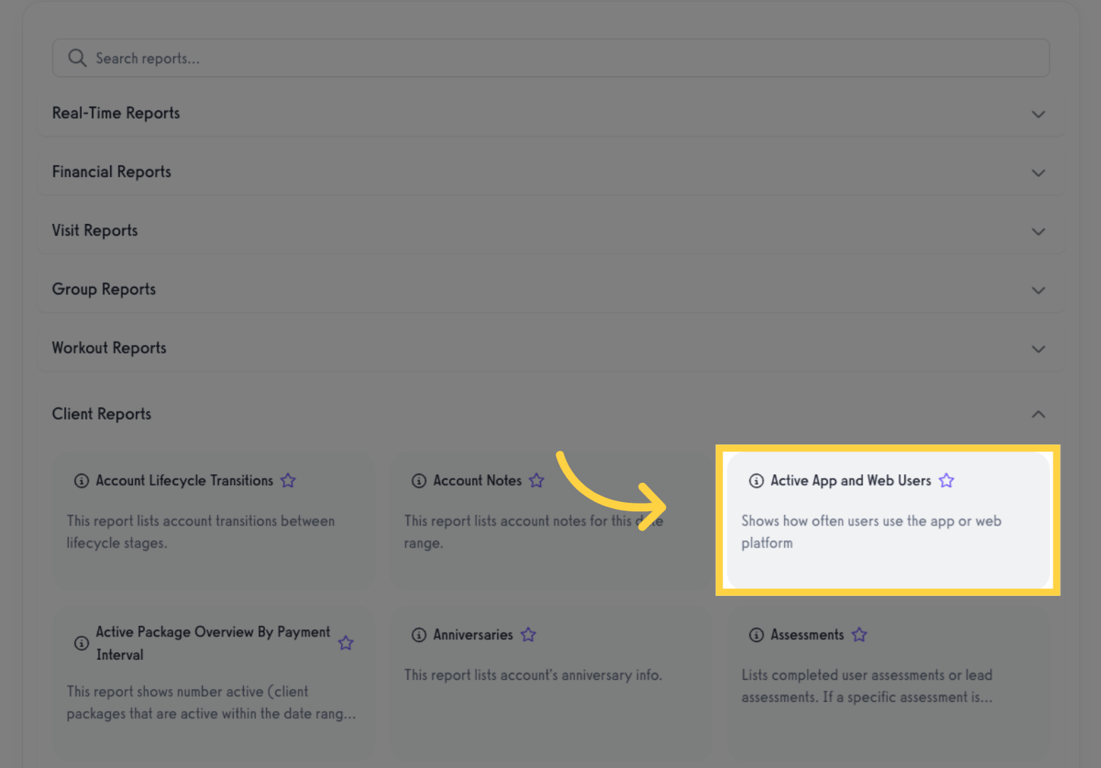 Active App and Web Users Report