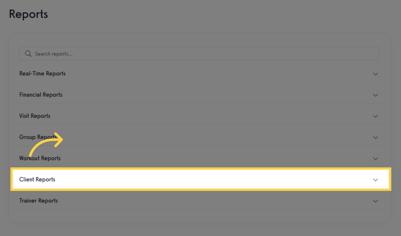 Click 'Client Reports'
