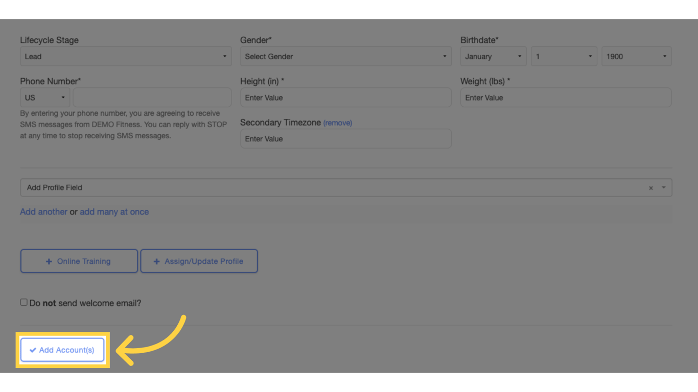 Click 'Add Account(s)'