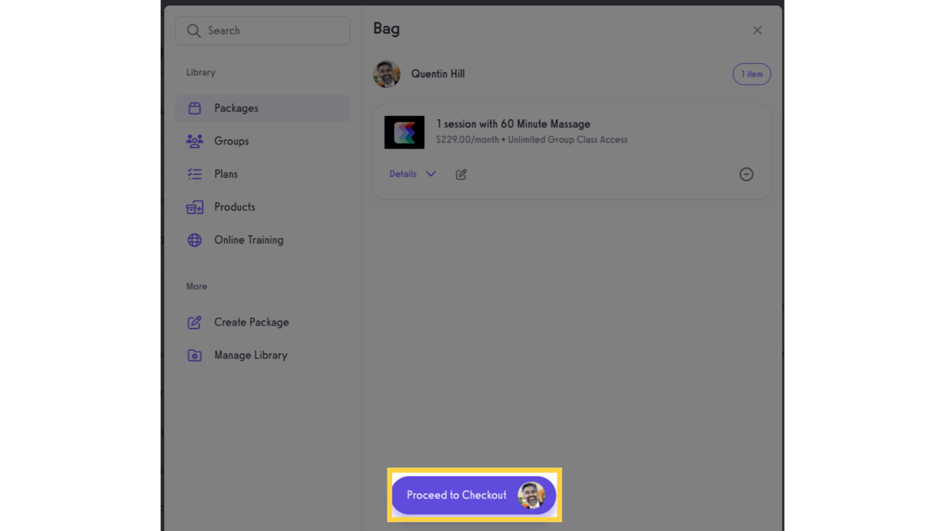 Click 'Proceed to Checkout' button.