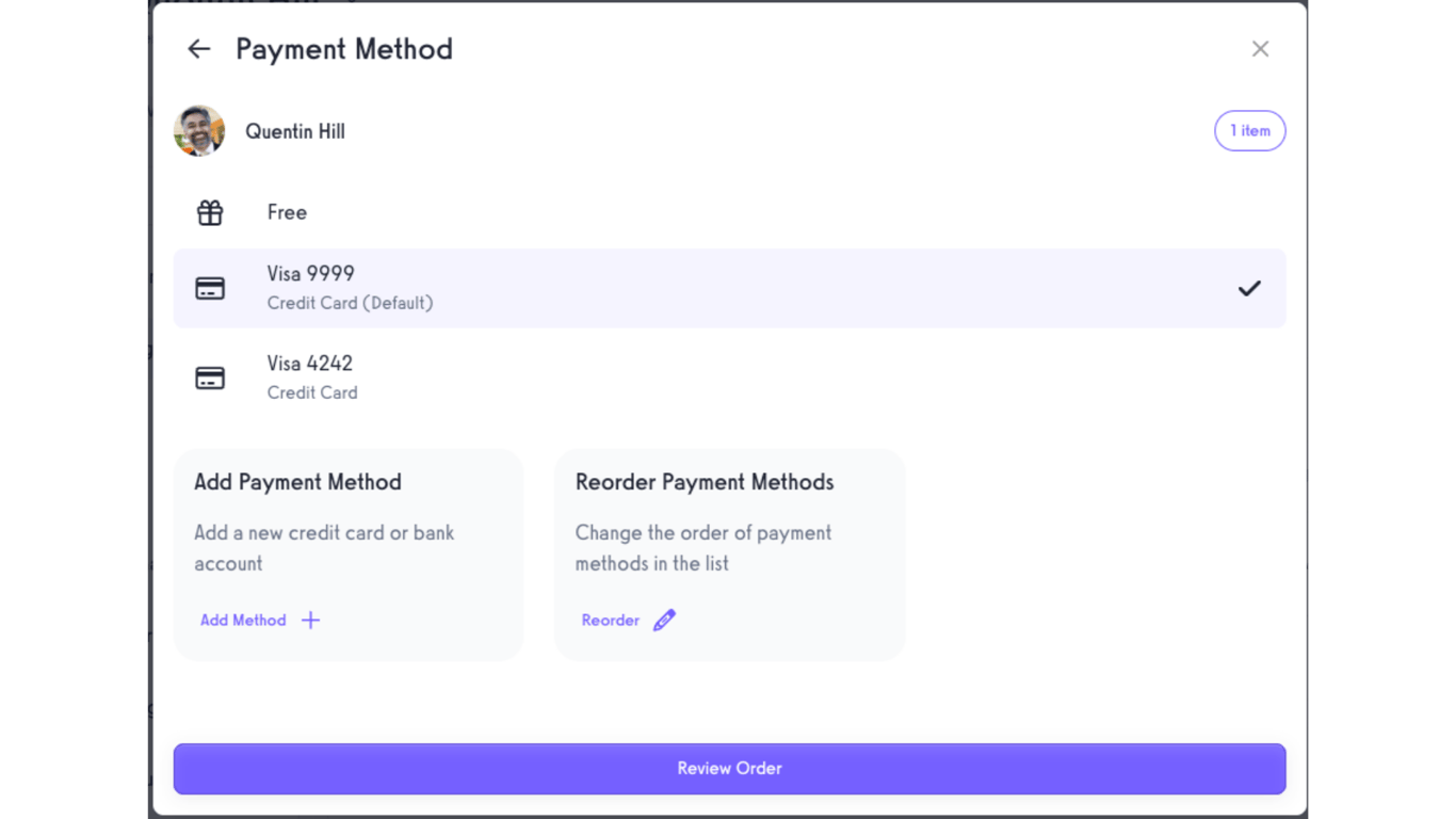 Select Payment Method.