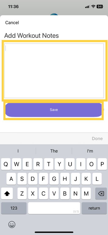 Add Workout Notes.