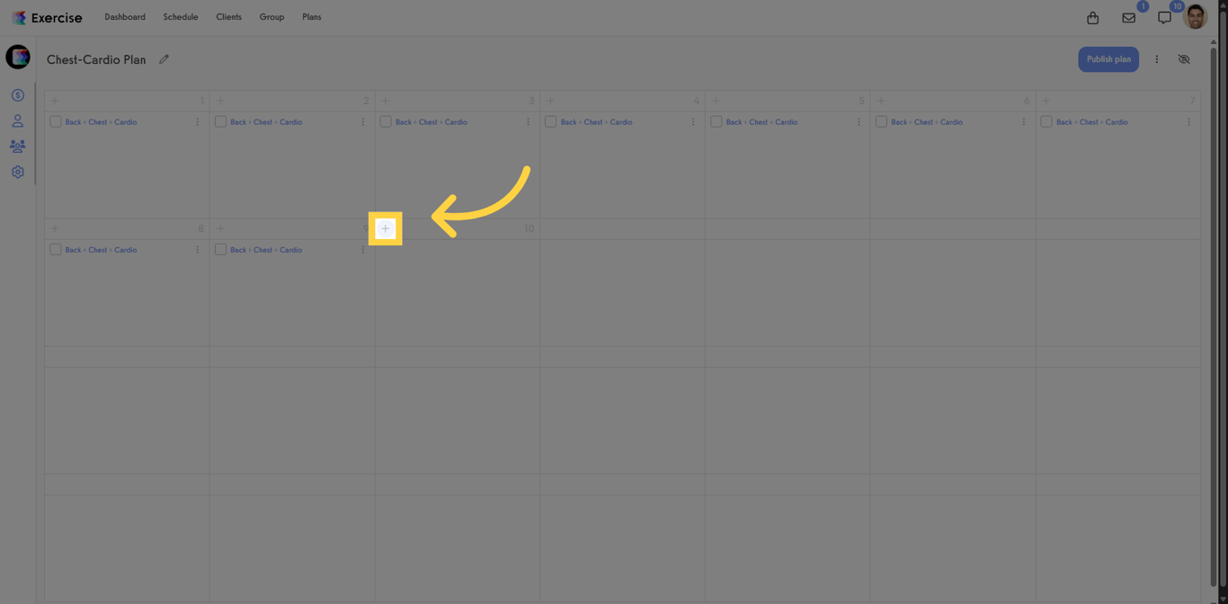 Add a workout on the last day of your current week to trigger an additional week.