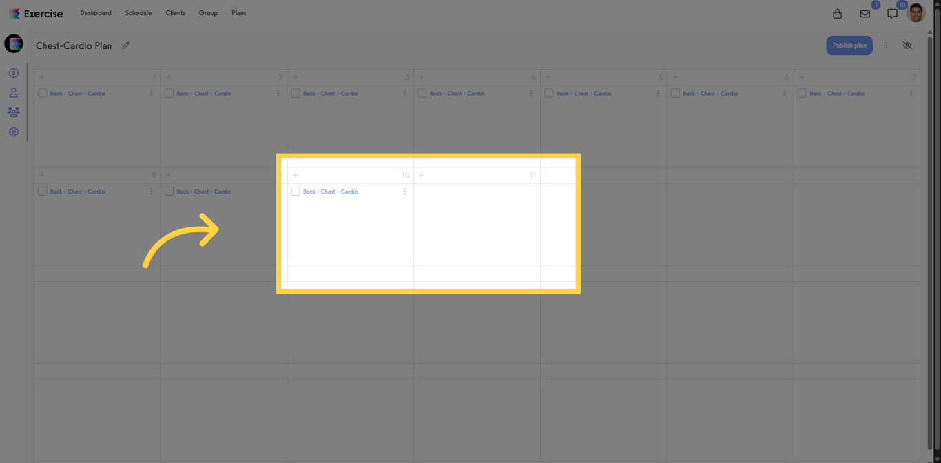 You’ll see that adding a workout on the final day automatically creates a new week in your Flex Plan.