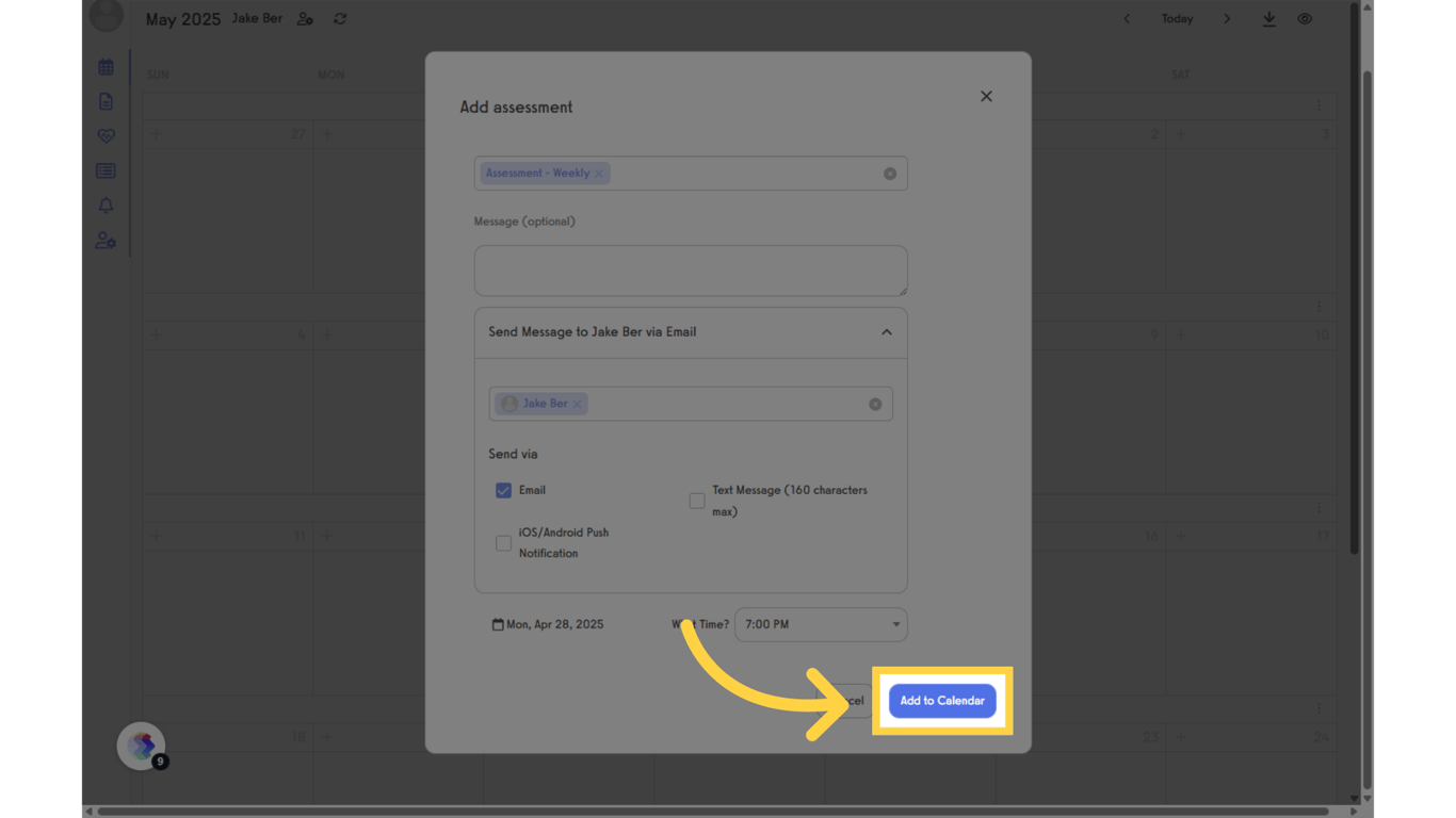 Click 'Add to Calendar.'