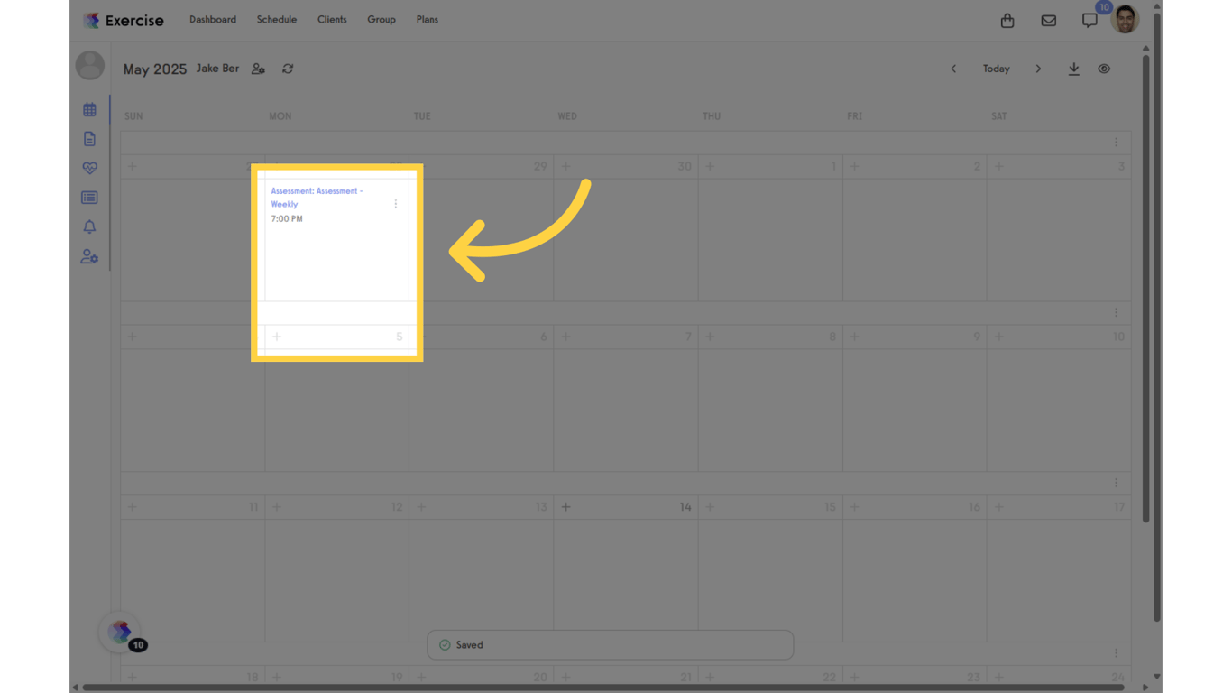 Assessment in the Client's Calendar