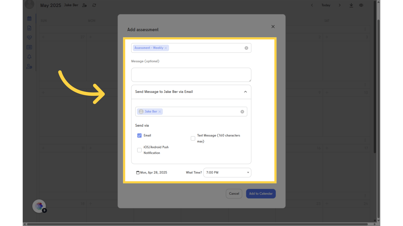 Select and customize Assessment.