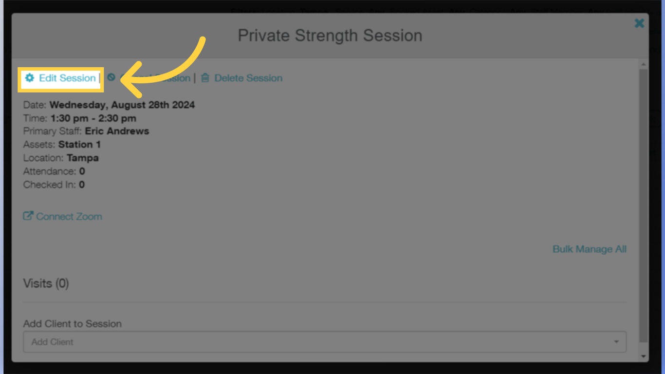 Click the Edit Session link.