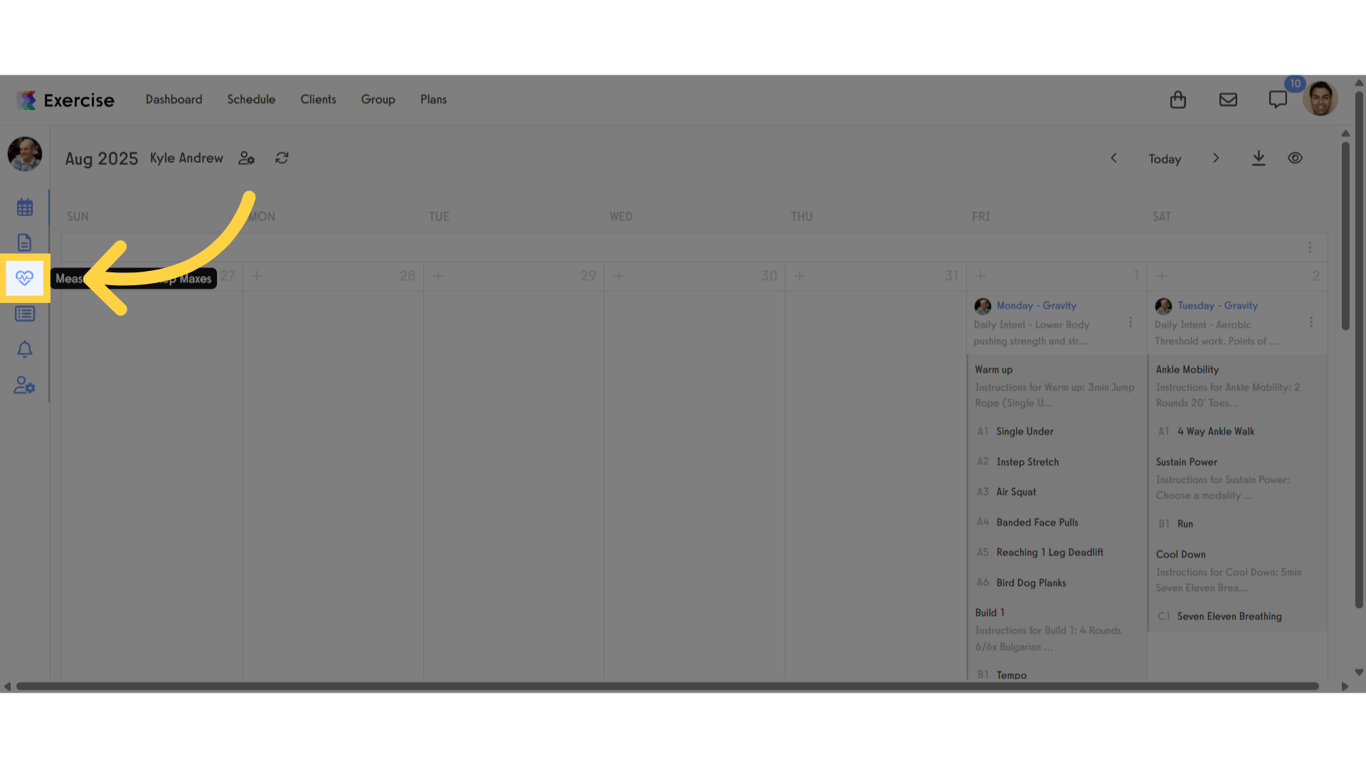 Measurements and Rep Maxes
