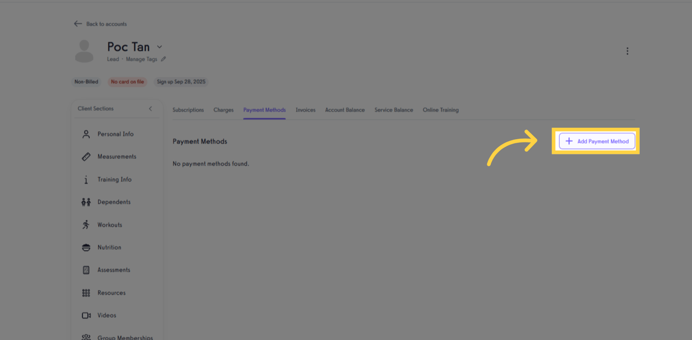 Click Add Payment Method.