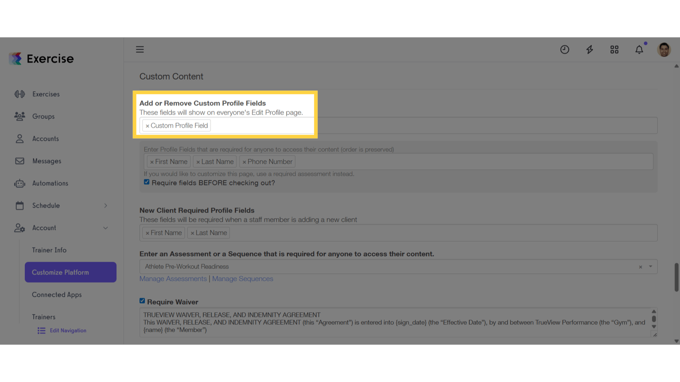 Create Custom Profile Field