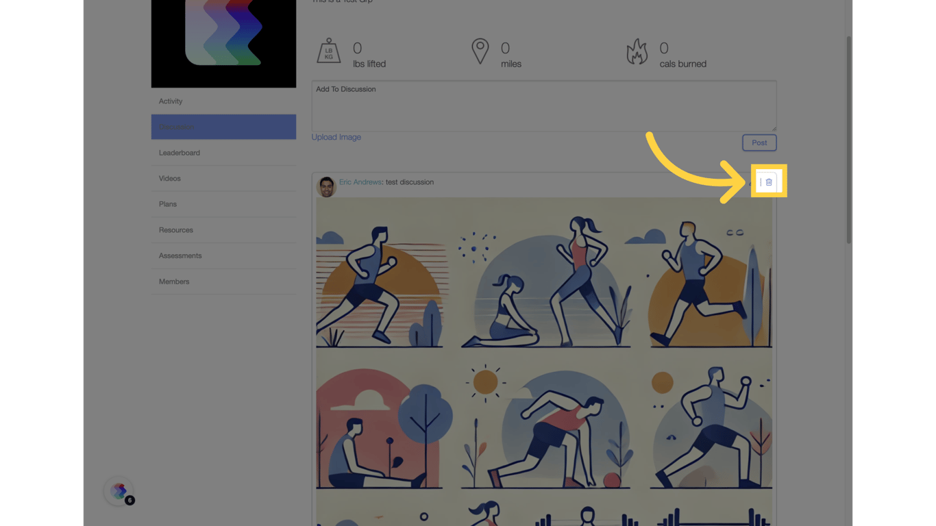 Click on the 'Delete' icon.