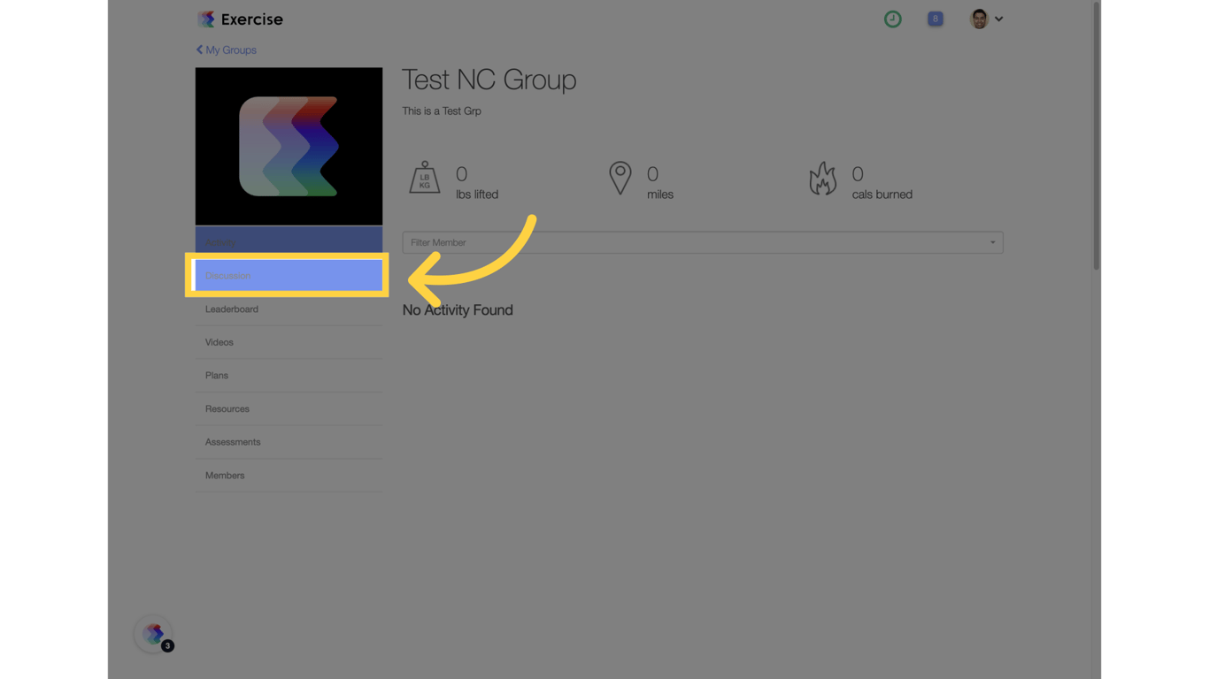Click on the 'Discussion' tab.