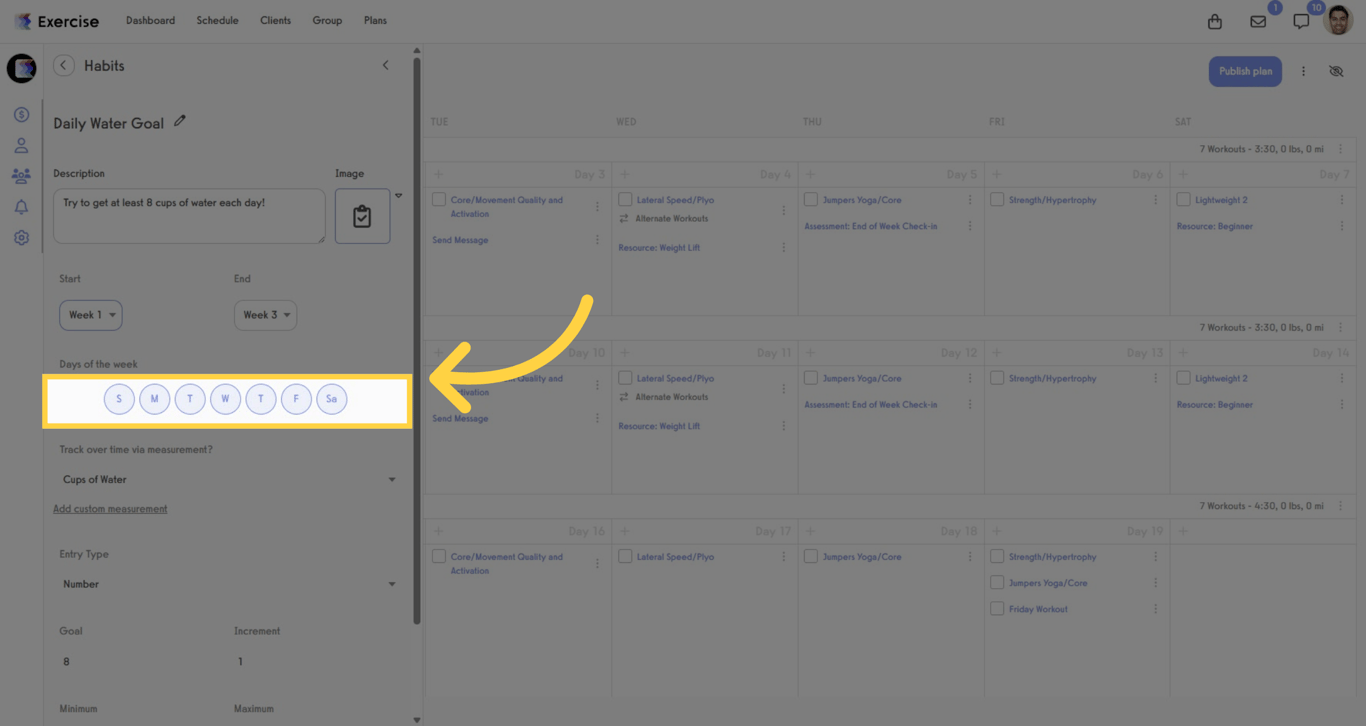 Choose Days of the Week
