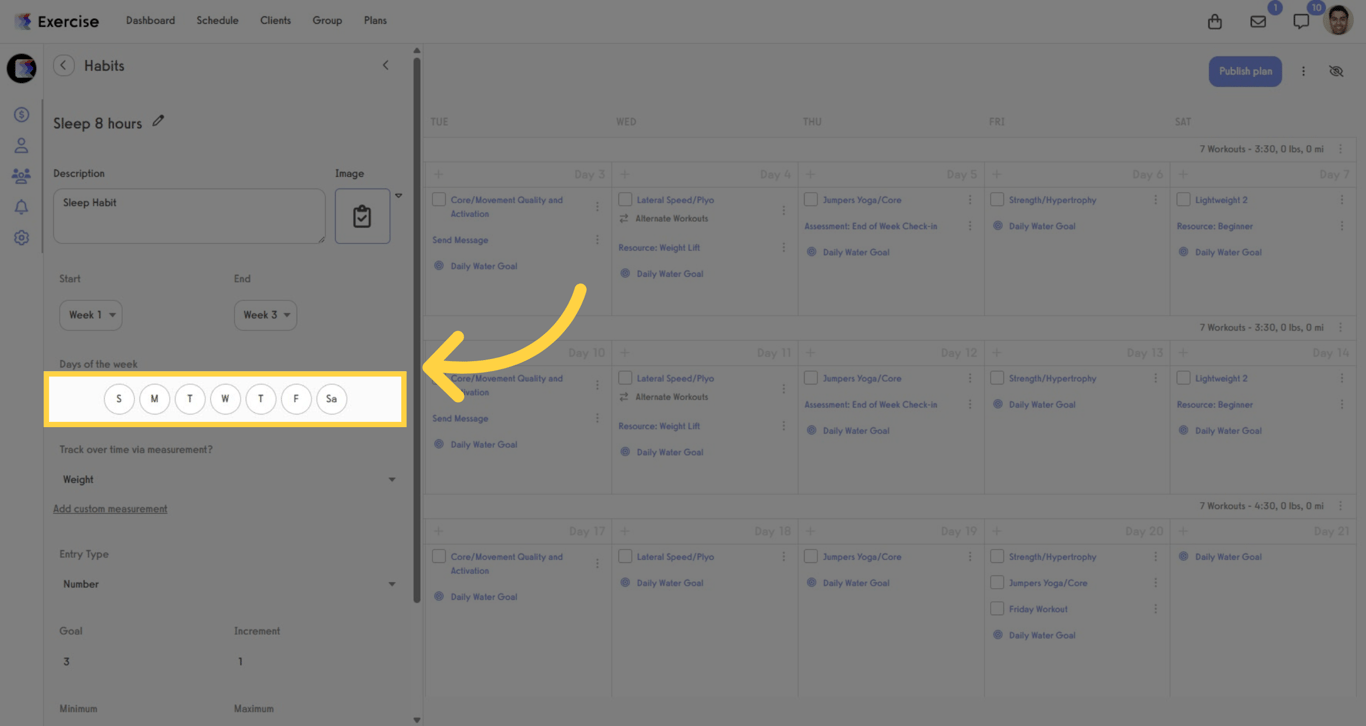 Choose Days of the Week