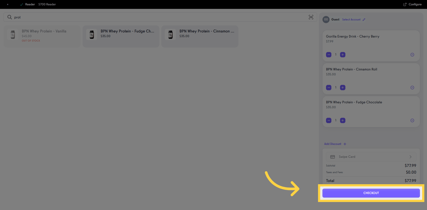 Click Checkout button