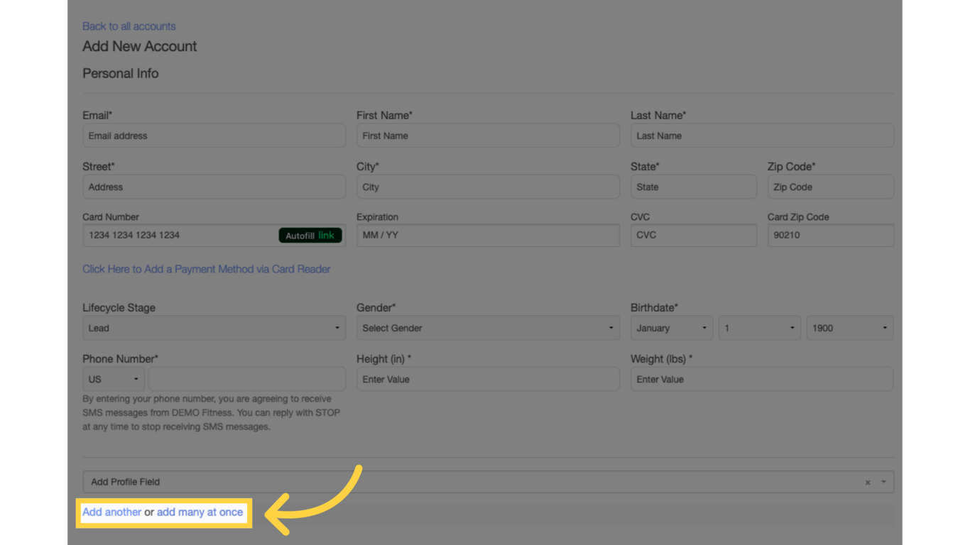 Click 'Add another' or 'add many at once'.