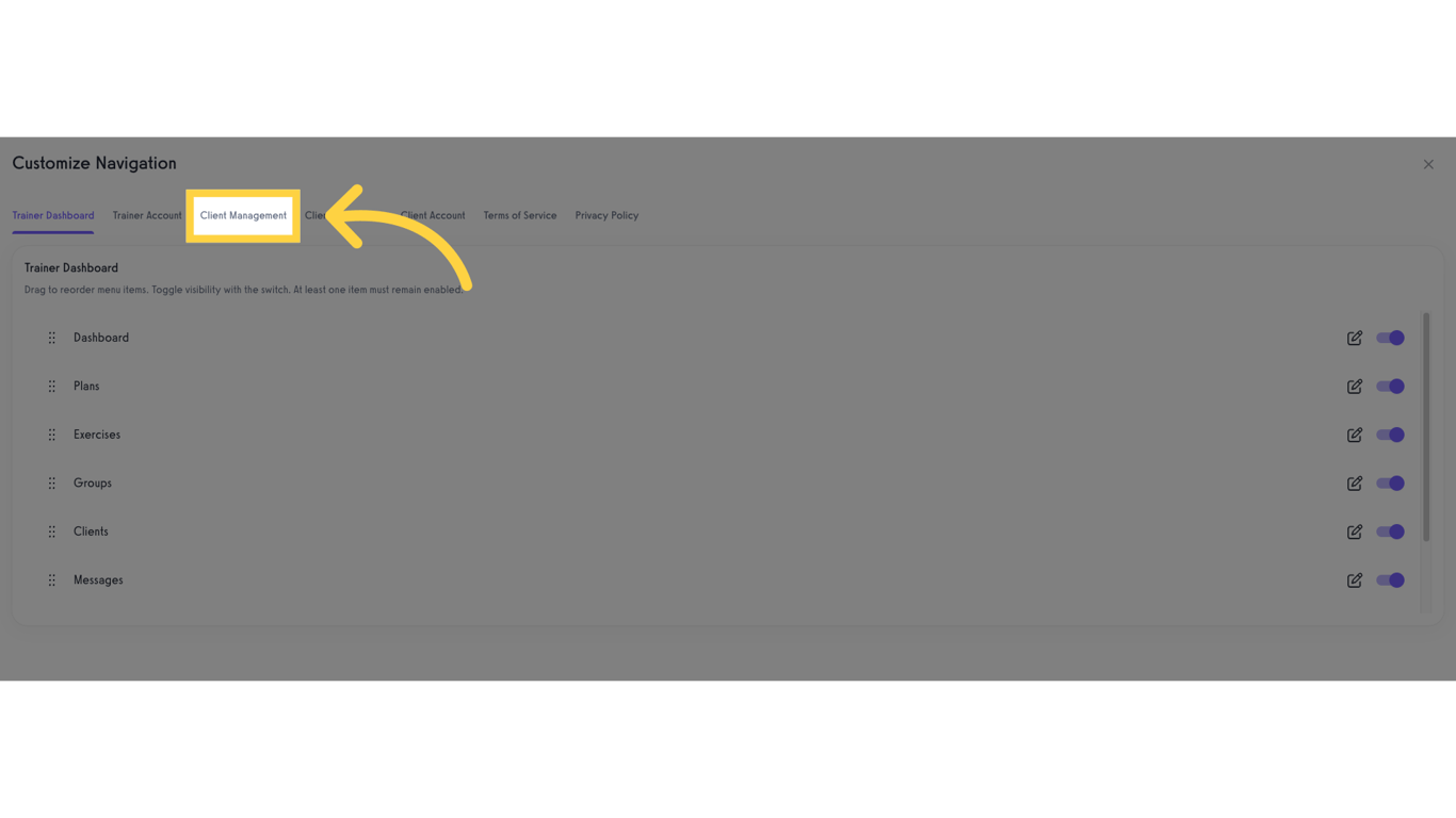 Click 'Client Management' tab.