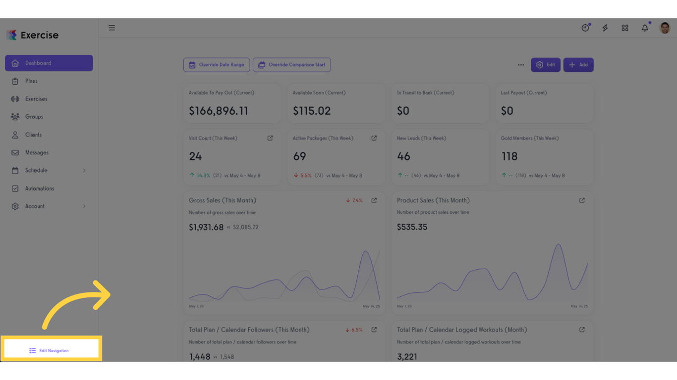 Click 'Edit Navigation'.