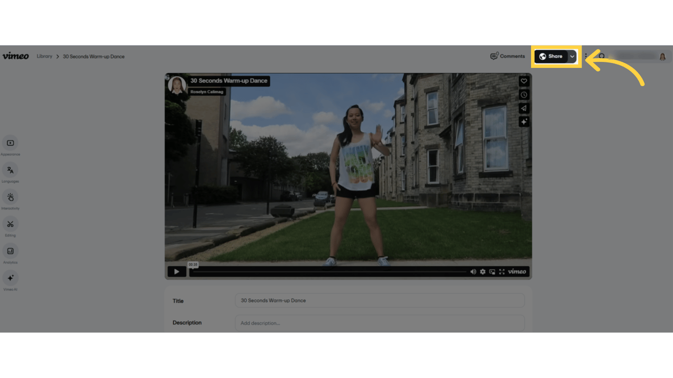 Click 'Share' button.