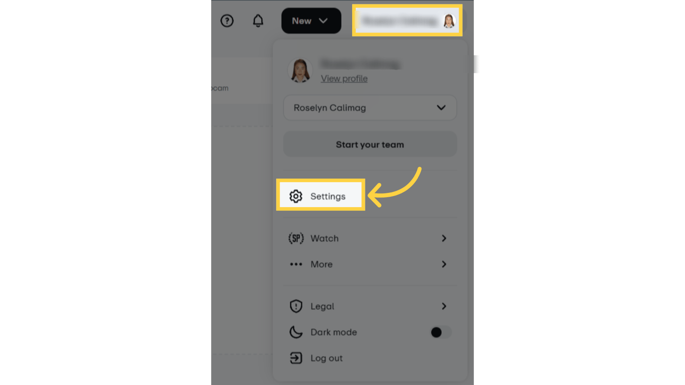 Navigate to the Account Settings.