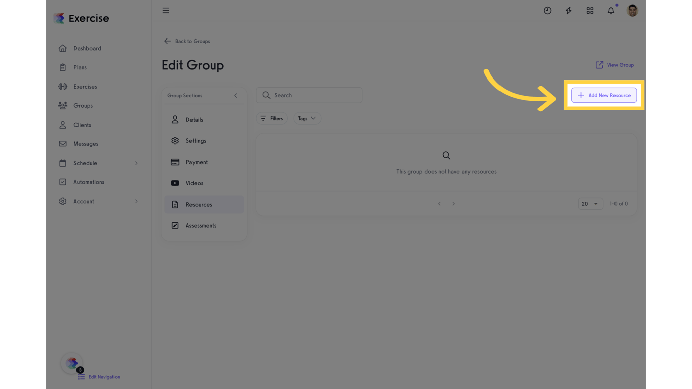 Click 'Add New Resource'.
