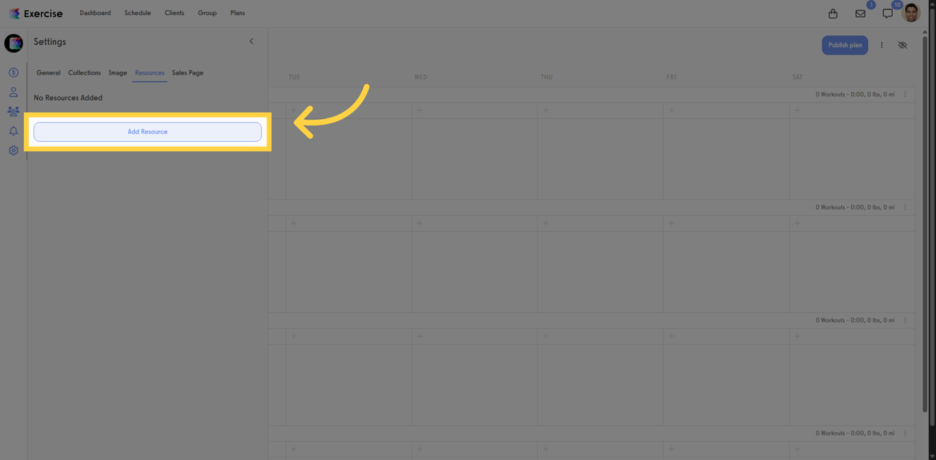 Initiate Adding Resource