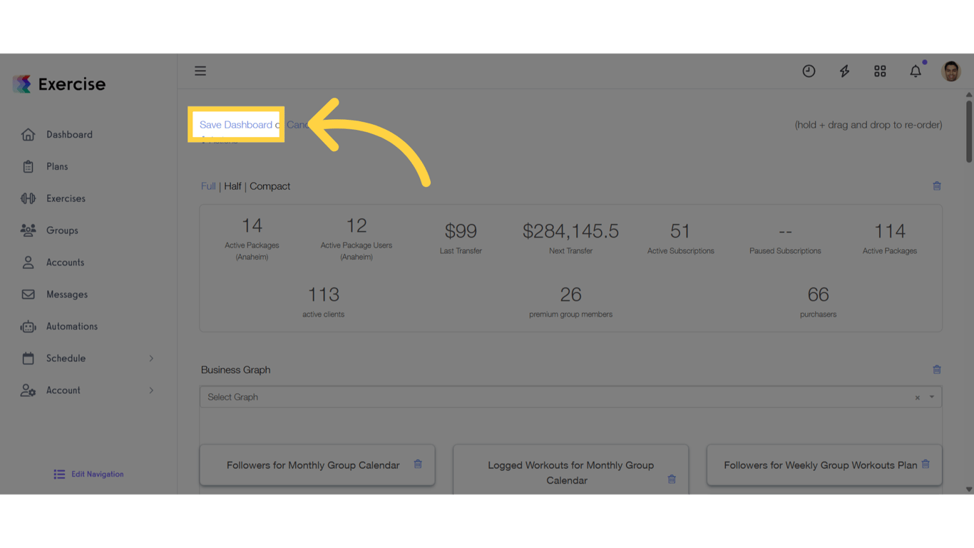 Click 'Save Dashboard'