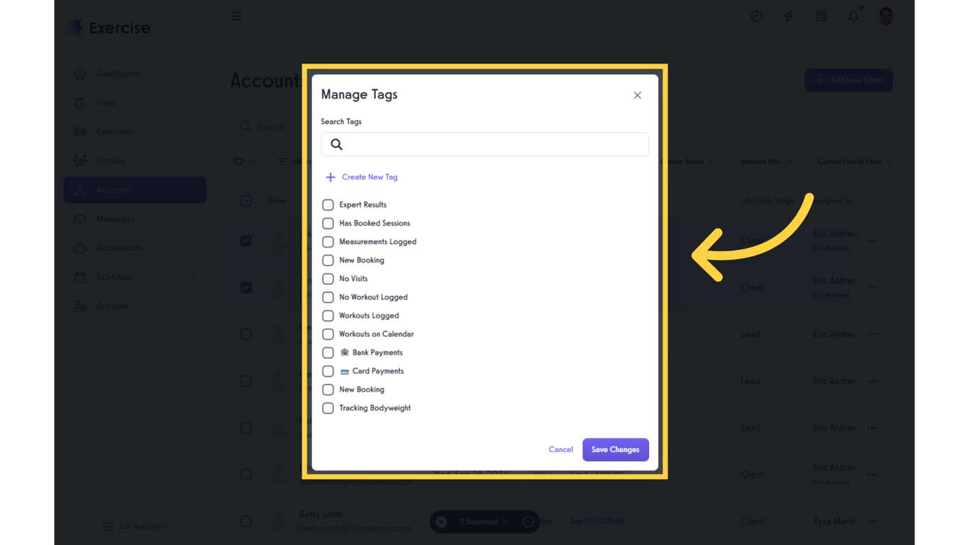 Select or Deselect Tags