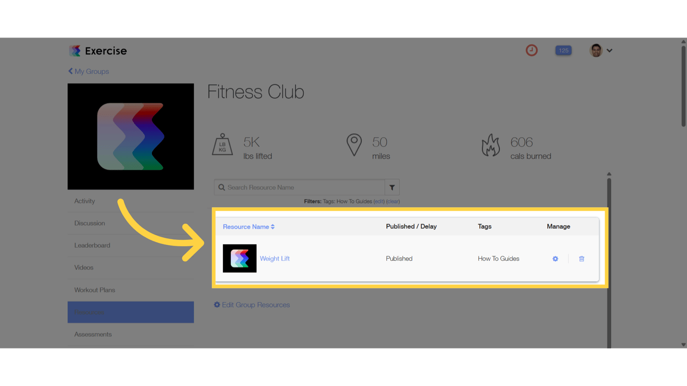 View the filtered tag