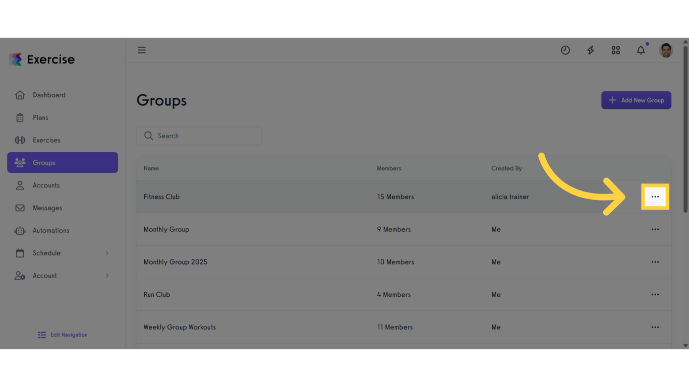 Click the three dot menu