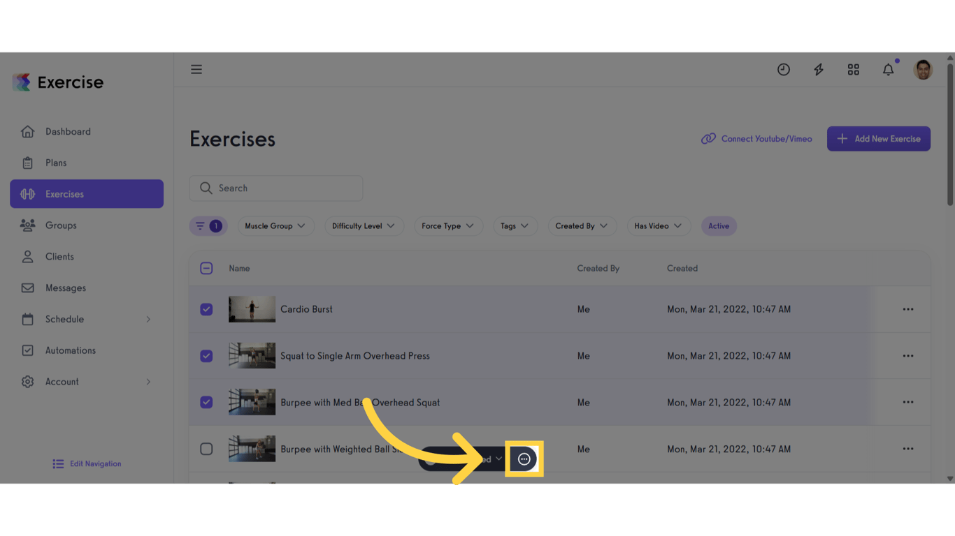 Click the three-dot menu