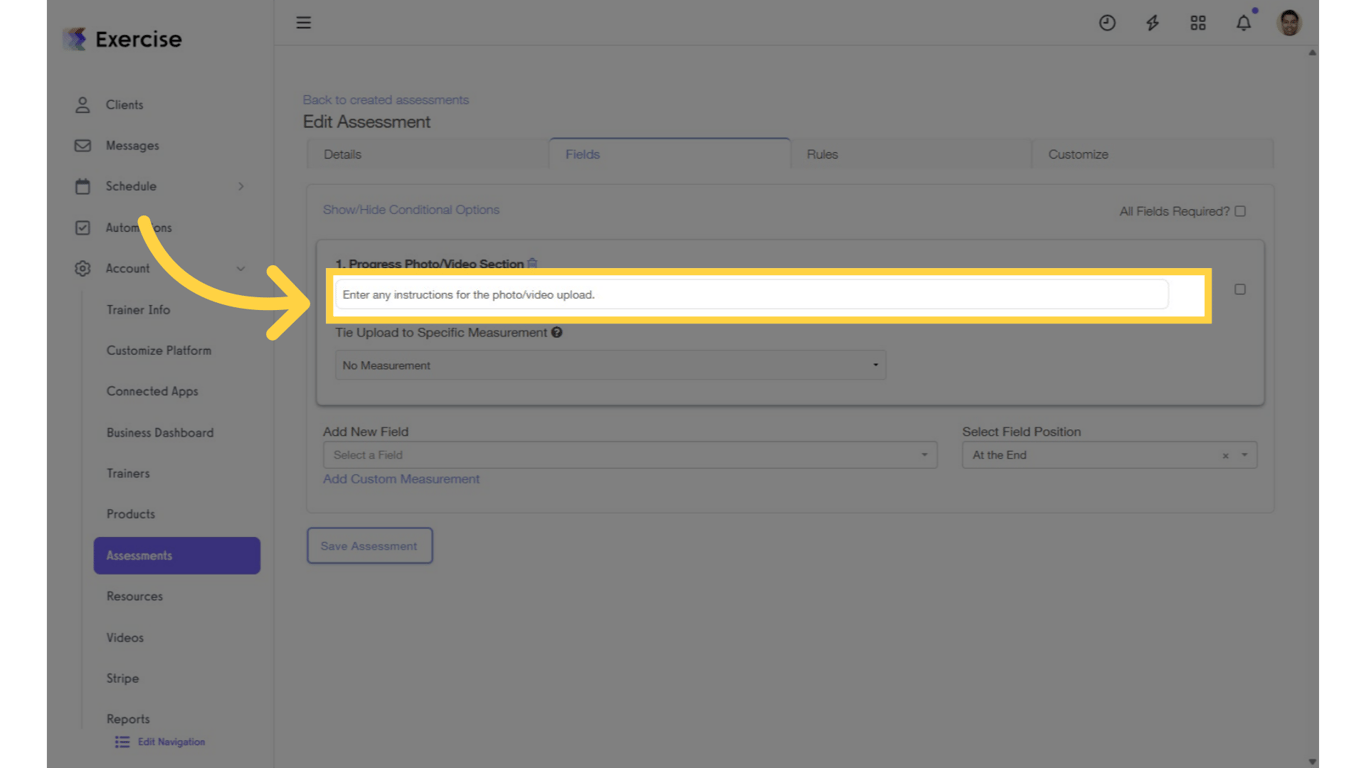 Enter instructions so that clients know what you're looking for.