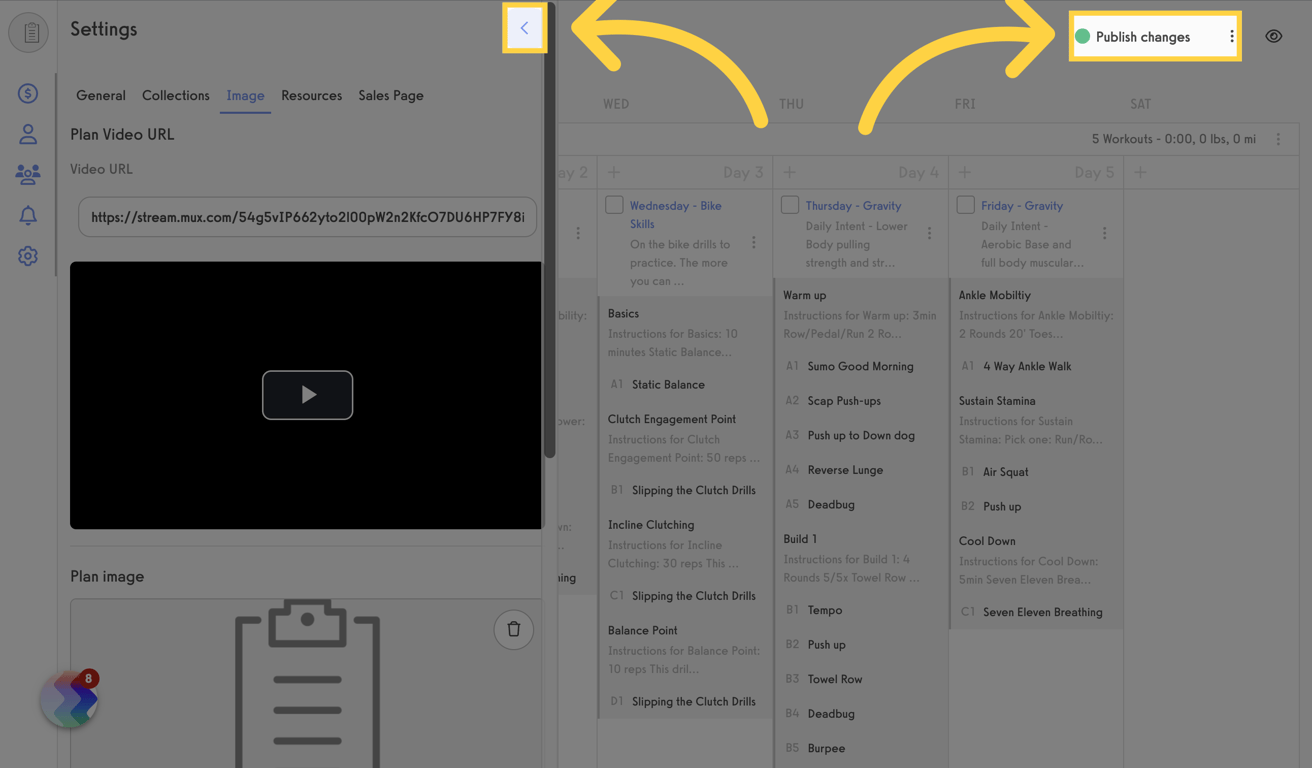 Publish plan changes