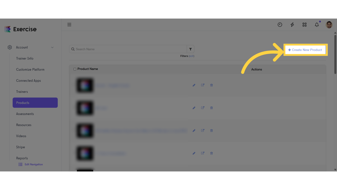 Click '+ Create New Product'