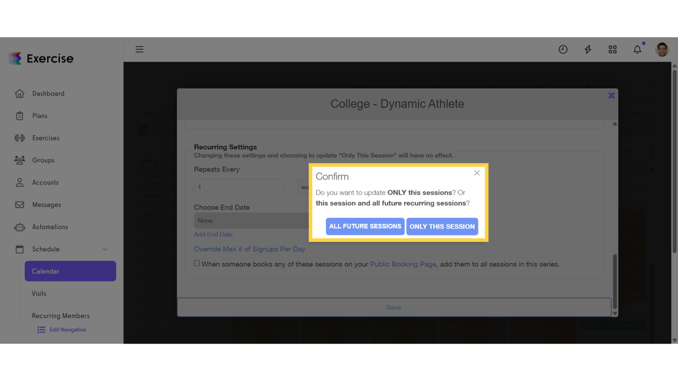 Click the confirmation button