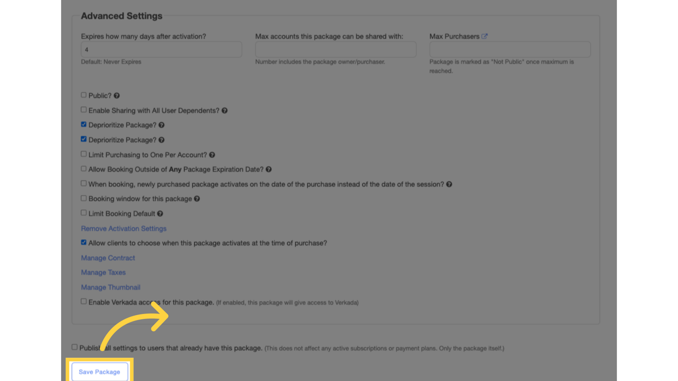 Click 'Save Package'.